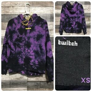 Twitch Oversized Tie Dye Hoodie Women’s XS Purple Heavyweight Zip Pockets